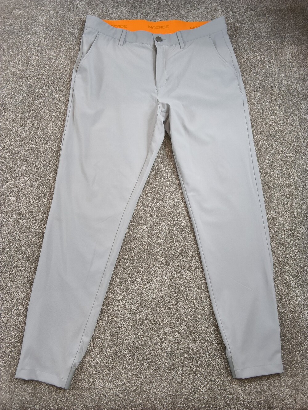 Macade Gray Performance Jogger Men's Zip Leg Regular Fit Golf Pants Size 34
